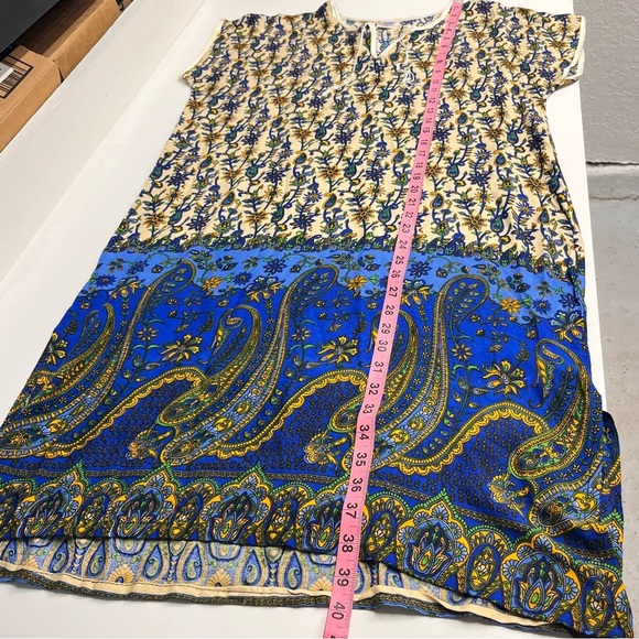 Imperfect 100% cotton made in Egypt tunic dress size medium lightweight summer - Picture 8 of 16